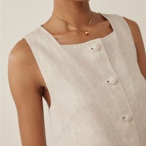 Reformation Danna Linen Mini Dress in Oatmeal